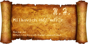 Milkovich Hümér névjegykártya